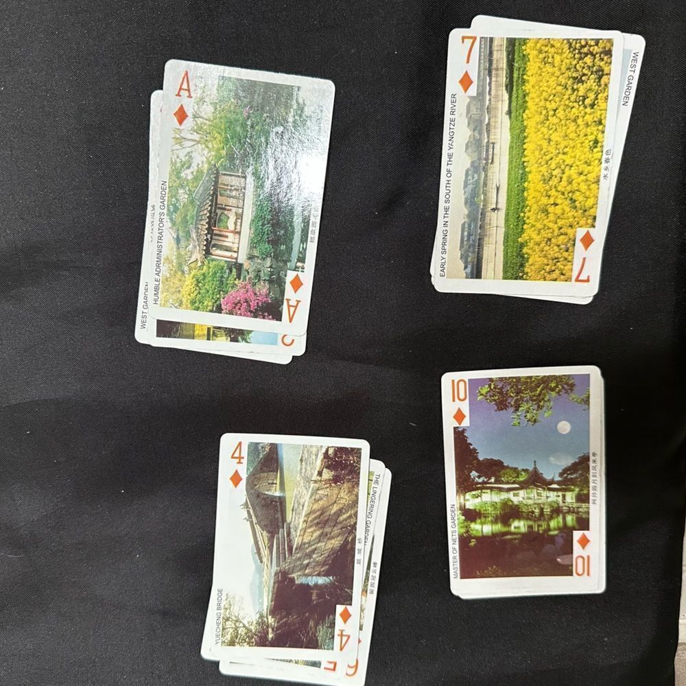 Vintage China Souvenir Classic Playing Cards Set with Red Case unused . - Picture 8 of 12